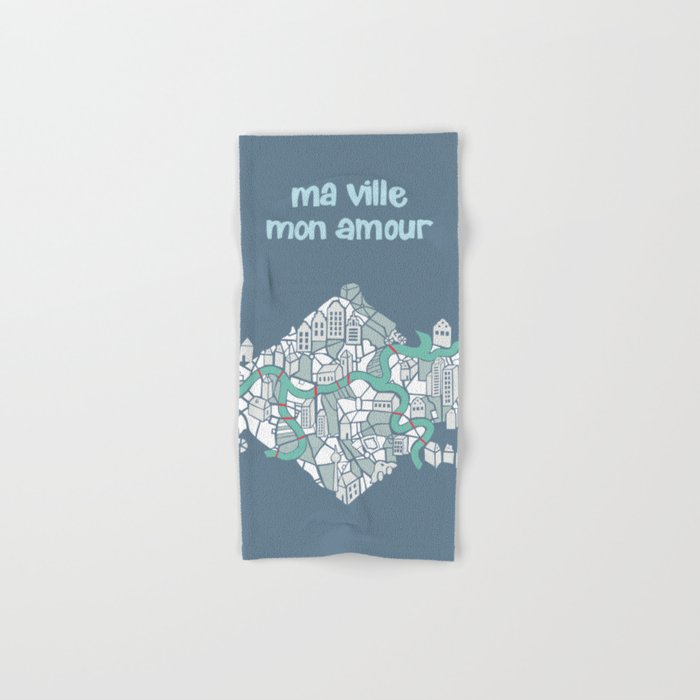 ma ville mon amour; City life collection blue teal  Bath Towel Gallery Image 1
