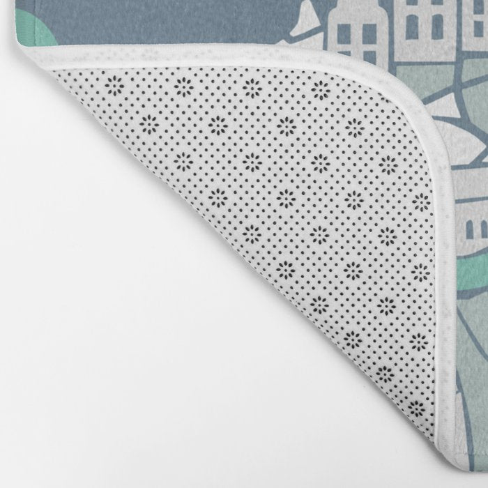 ma ville mon amour; City life collection blue teal  Bath Mat Gallery Image 2