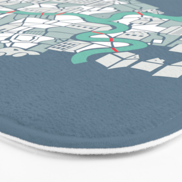 ma ville mon amour; City life collection blue teal  Bath Mat Gallery Image 3