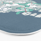 ma ville mon amour; City life collection blue teal  Bath Mat Gallery Image 3