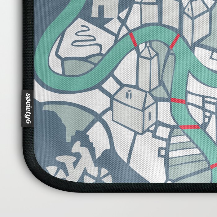 ma ville mon amour; City life collection blue teal  Laptop Sleeve Gallery Image 3
