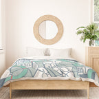 ma ville mon amour; City life collection blue teal  Duvet Cover Gallery Image 3