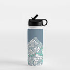 ma ville mon amour; City life collection blue teal  Water Bottle Gallery Image 1