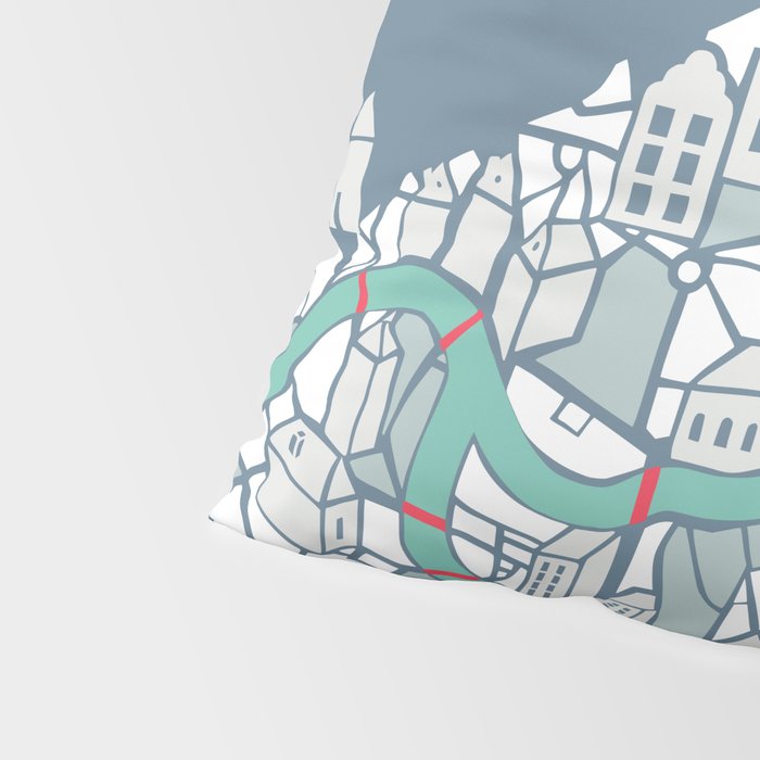 ma ville mon amour; City life collection blue teal  Pillow Sham Gallery Image 4