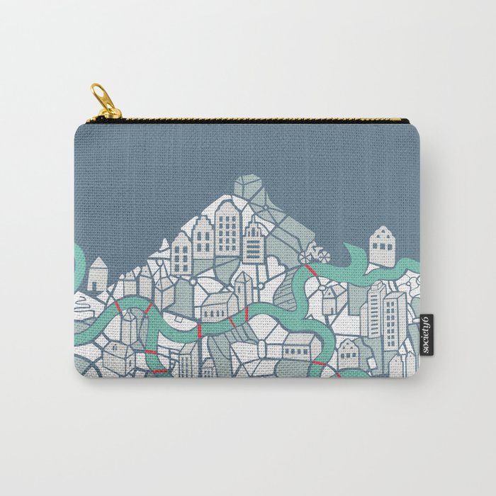 ma ville mon amour; City life collection blue teal  Carry All Pouch Gallery Image 1