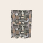 Modern Abstract Geometric Neutral Dark Earthy Tones with Natural Fabric Texture Wall Hanging Gallery Image 1