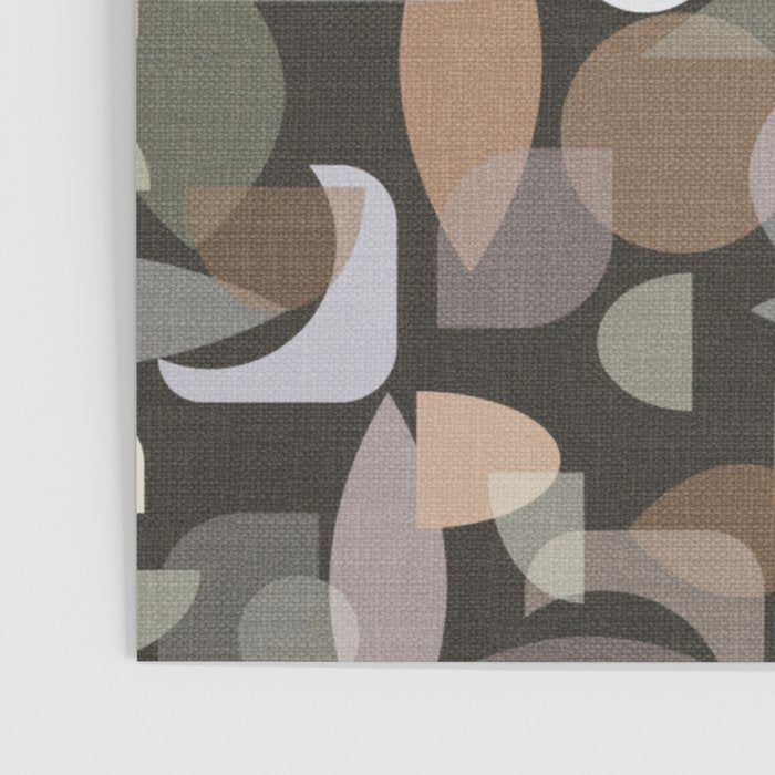 Modern Abstract Geometric Neutral Dark Earthy Tones with Natural Fabric Texture Poster Gallery Image 3