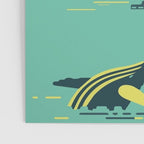 Vintage Mid Century Modern Iceland Scandinavian Travel Poster Ocean Whale Winter Village Poster Gallery Image 3