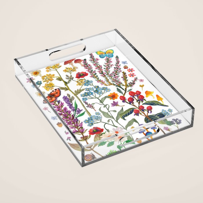 Wild Flowers Paradise Acrylic Tray Gallery Image 1