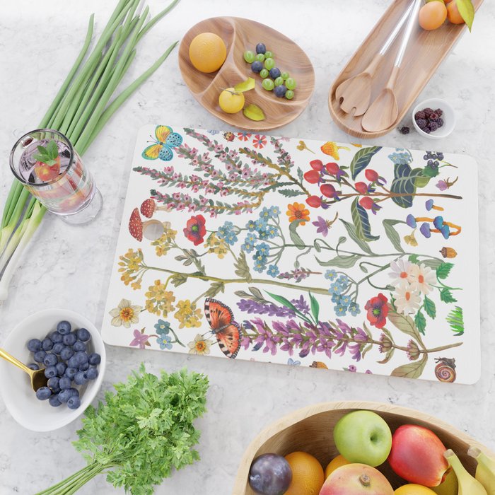 Wild Flowers Paradise Cutting Board Gallery Image 2