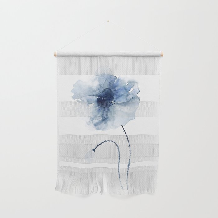 Blue Watercolor Poppies #2 Wall Hanging Gallery Image 1