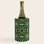 Art Deco Floral Tiles in Emerald Green and Faux Gold Wine Chiller Gallery Image 1