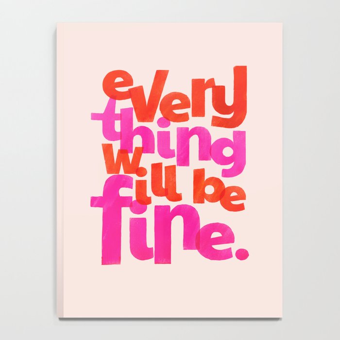 Everything Will Be Fine Typography Notebook Gallery Image 4