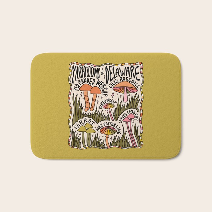 Mushrooms of Delaware Bath Mat Gallery Image 1