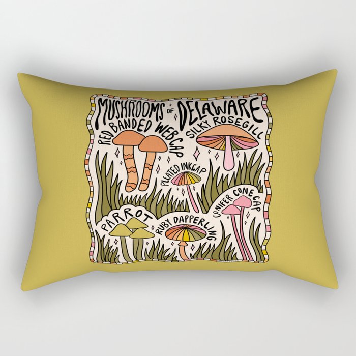 Mushrooms of Delaware Rectangular Pillow Gallery Image 2