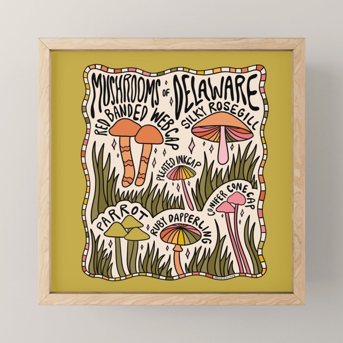 Mushrooms of Delaware Mini Art Print Gallery Image 1