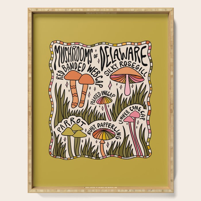 Mushrooms of Delaware Serving Tray Gallery Image 1