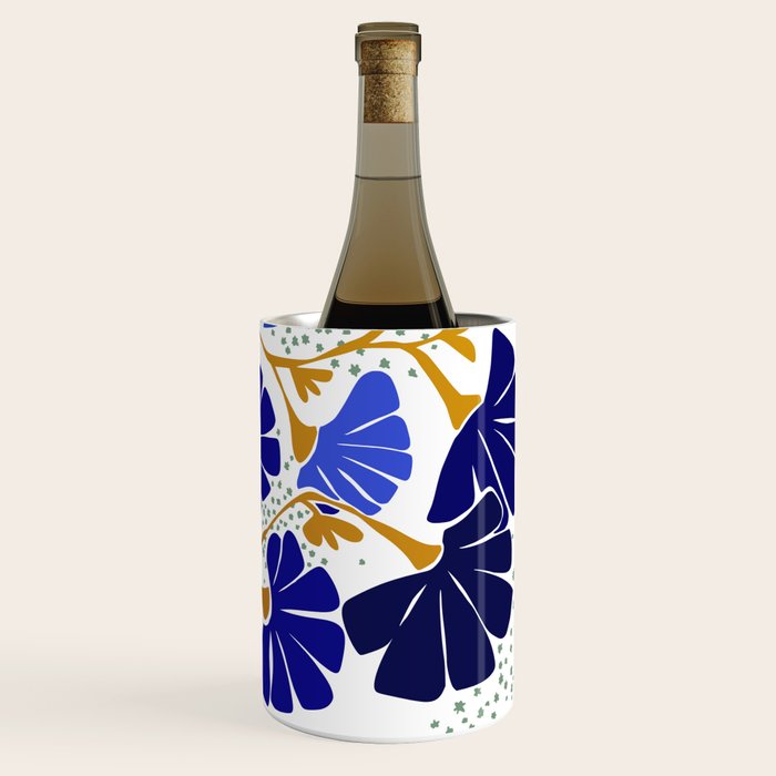Klimts always blooming good mood bright blue Wine Chiller Gallery Image 3