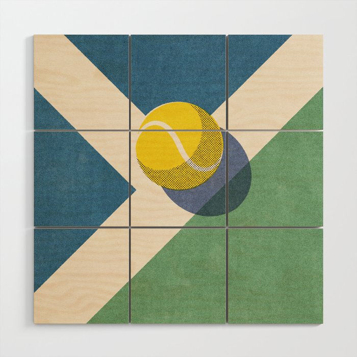 BALLS - Tennis - Hard Court - II Wood Wall Art Gallery Image 1
