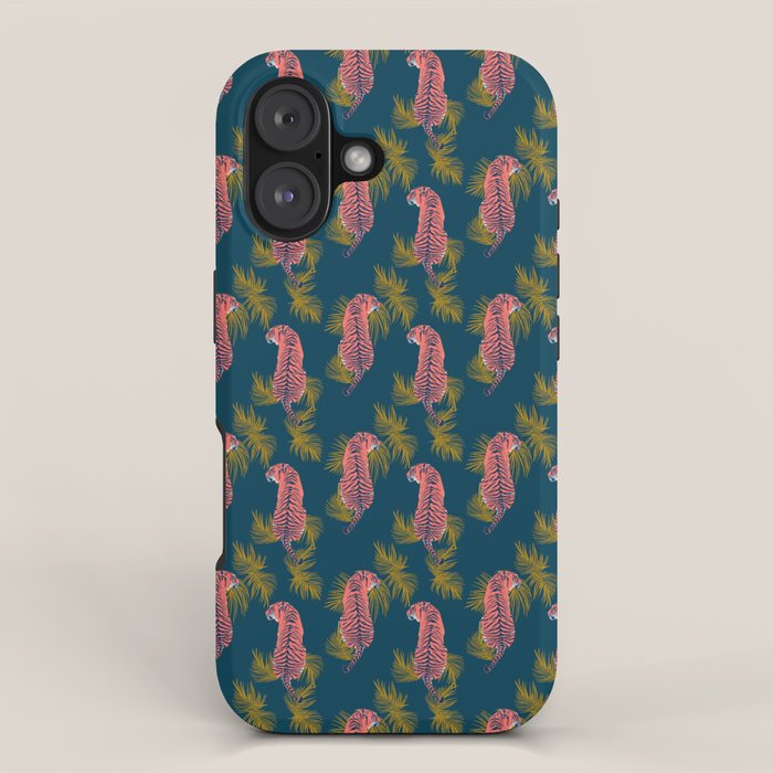 Paisley Tiger - navy iPhone Case Gallery Image 1