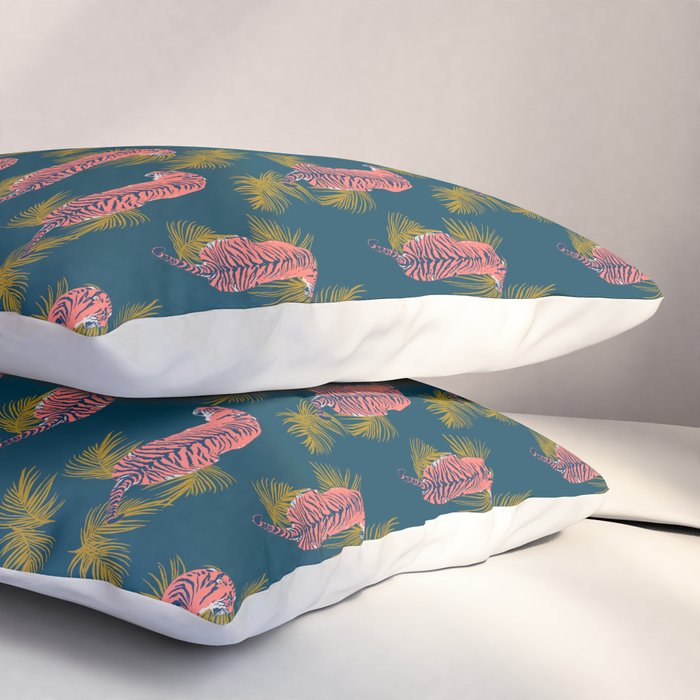 Paisley Tiger - navy Pillow Sham Gallery Image 3