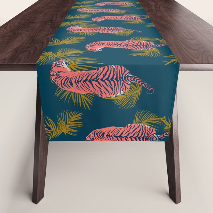 Paisley Tiger - navy Table Runner Gallery Image 1