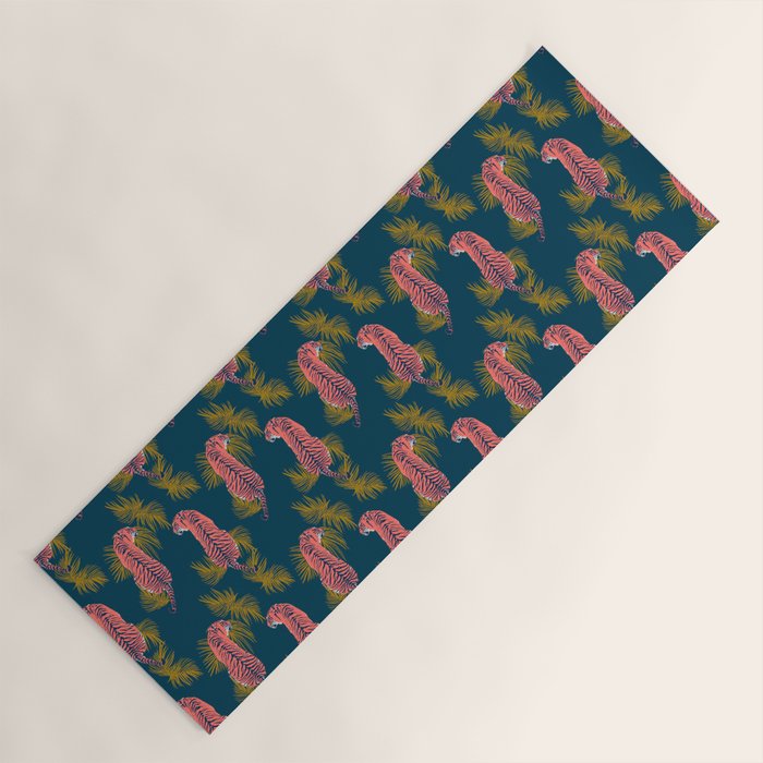 Paisley Tiger - navy Yoga Mat Gallery Image 1