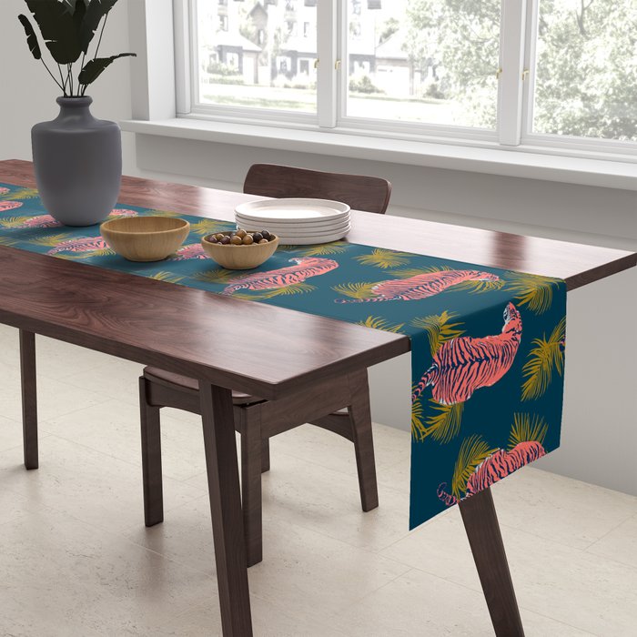 Paisley Tiger - navy Table Runner Gallery Image 2