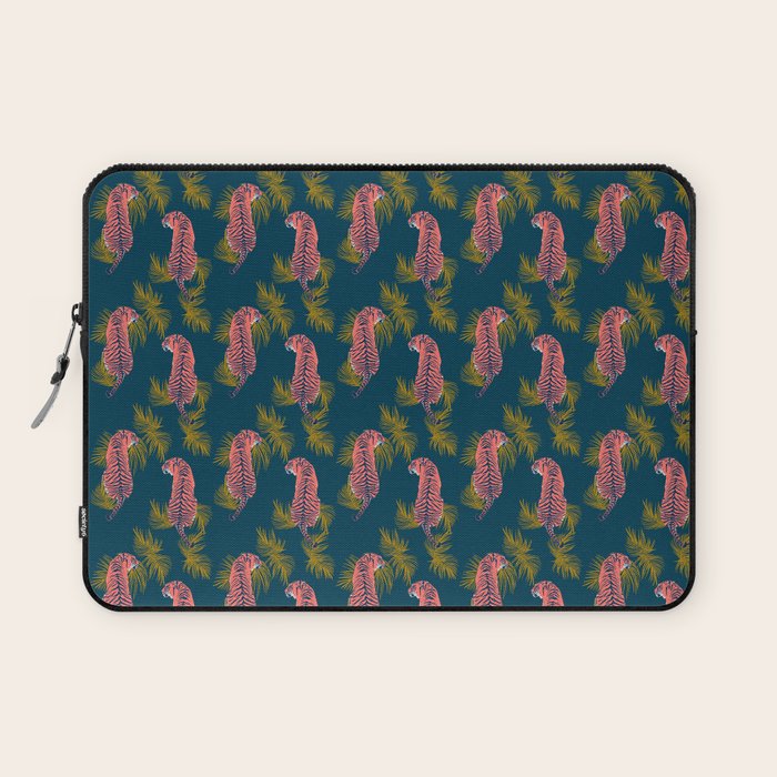 Paisley Tiger - navy Laptop Sleeve Gallery Image 1