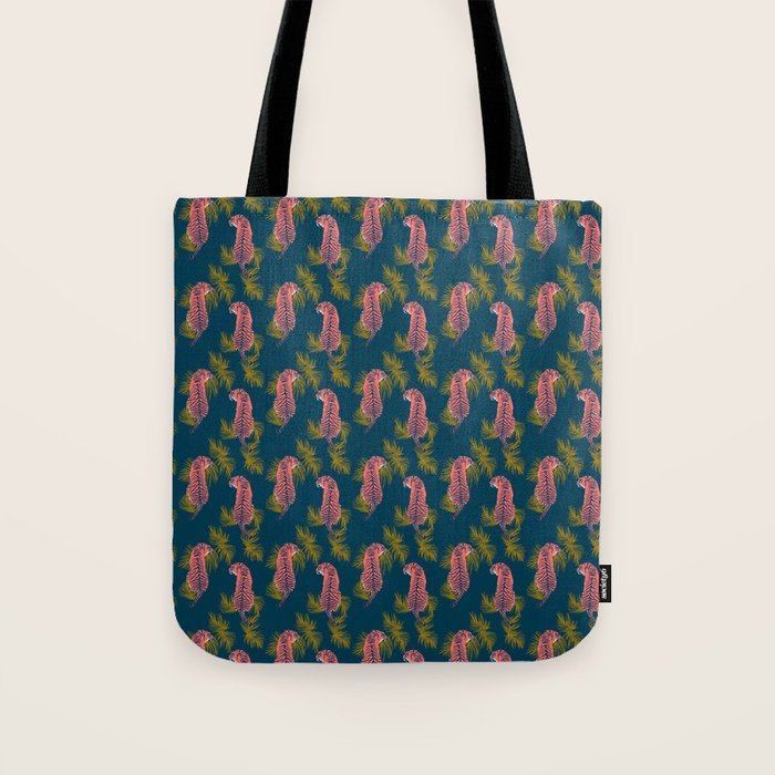 Paisley Tiger - navy Tote Bag Gallery Image 1