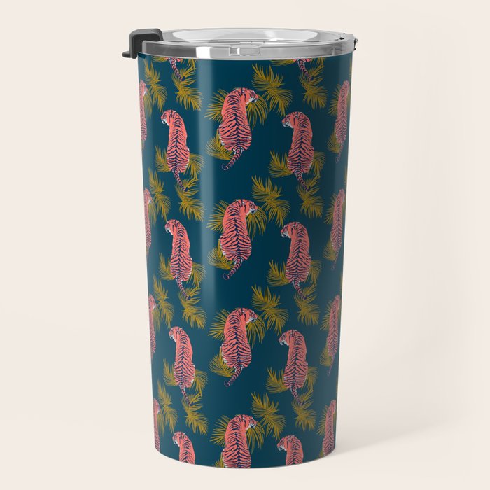 Paisley Tiger - navy Travel Mug Gallery Image 3
