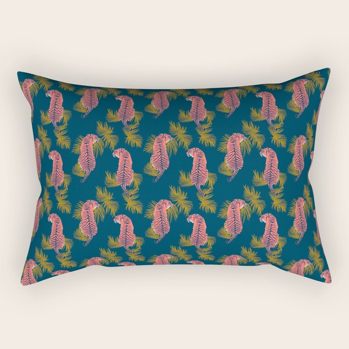 Paisley Tiger - navy Rectangular Pillow Gallery Image 2