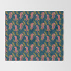 Paisley Tiger - navy Throw Blanket Gallery Image 2