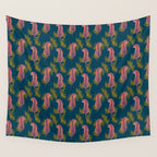 Paisley Tiger - navy Wall Tapestry Gallery Image 4