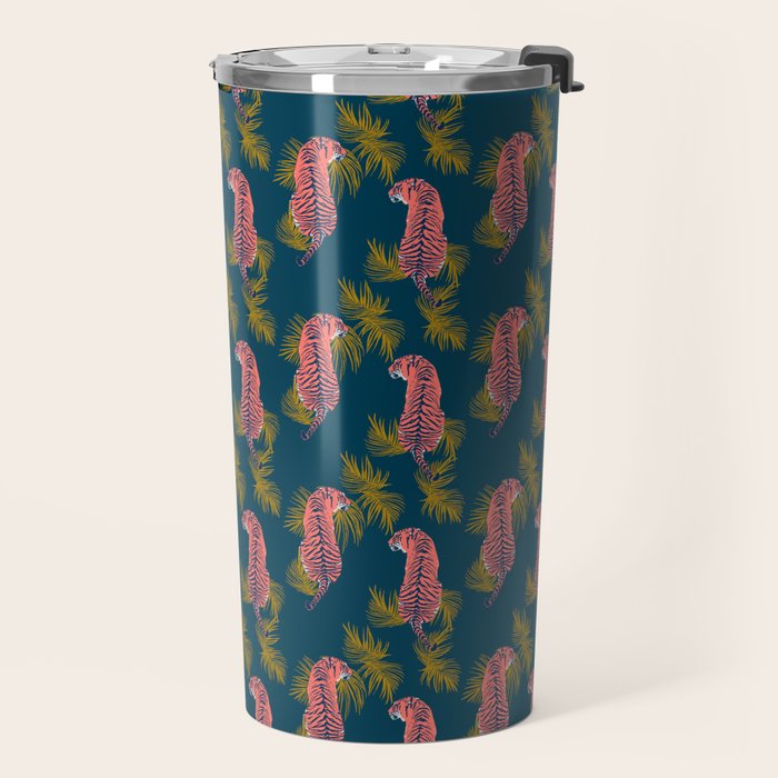 Paisley Tiger - navy Travel Mug Gallery Image 2
