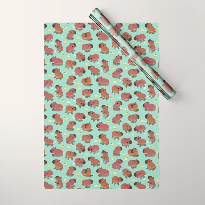 Capybath time Wrapping Paper Gallery Image 1