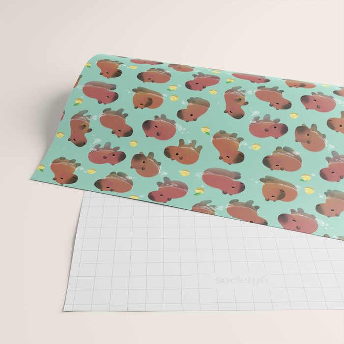Capybath time Wrapping Paper Gallery Image 2