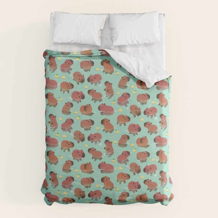 Capybath time Duvet Cover Gallery Image 1