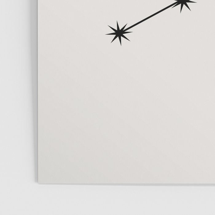Virgo Zodiac Star Constellation Line Art White Poster Gallery Image 3