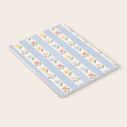 Sweet Floral Stripes - vintage blue Notebook Gallery Image 3