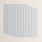 Sweet Floral Stripes - vintage blue Wrapping Paper Gallery Image 3