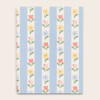 Sweet Floral Stripes - vintage blue Notebook Gallery Image 4