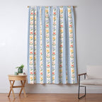 Sweet Floral Stripes - vintage blue Window Curtain Gallery Image 5
