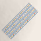 Sweet Floral Stripes - vintage blue Yoga Mat Gallery Image 1