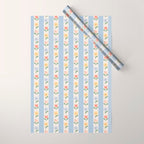Sweet Floral Stripes - vintage blue Wrapping Paper Gallery Image 1