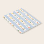 Sweet Floral Stripes - vintage blue Notebook Gallery Image 2