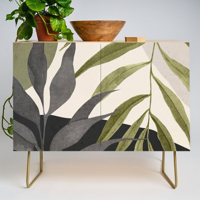 Abstract Art Tropical Leaves 92 Credenza Gallery Image 1