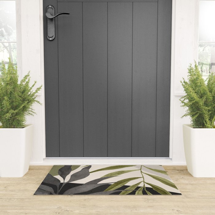 Abstract Art Tropical Leaves 92 Welcome Mat Gallery Image 3