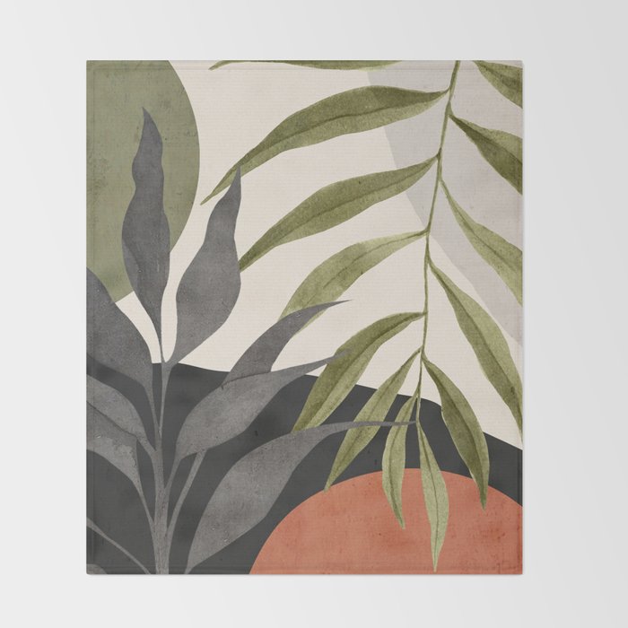 Abstract Art Tropical Leaves 92 Throw Blanket Gallery Image 2