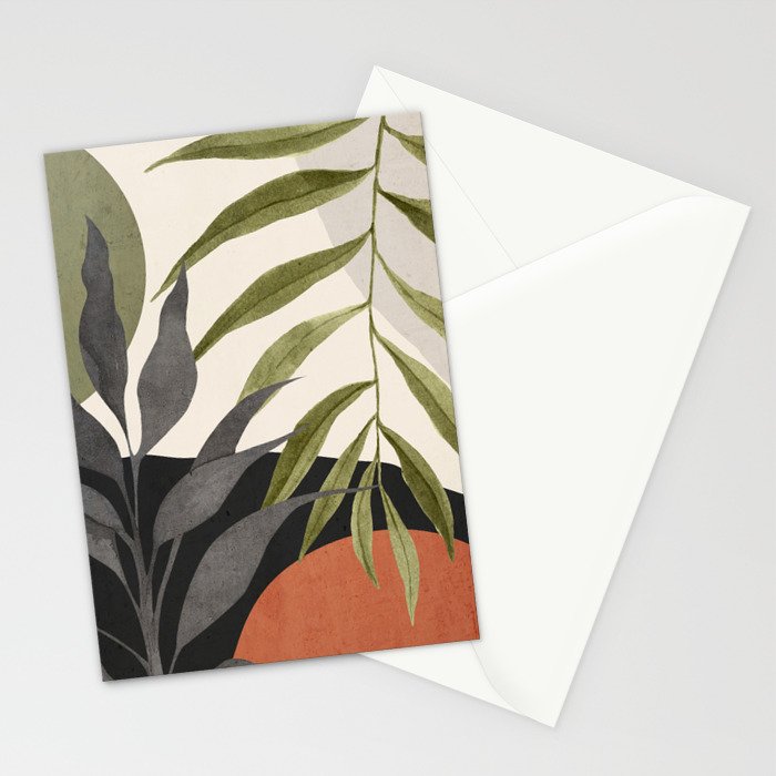Abstract Art Tropical Leaves 92 Stationery Card Gallery Image 2